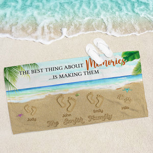 Family The Best Thing About Memories Is Making Them - Personalized Beach Towel - Beach Towel - GoDuckee