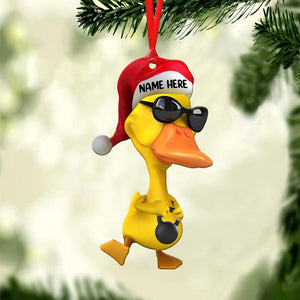 Gym Duck With Kettlebell - Personalized Christmas Ornament - Gift for Gymers - Ornament - GoDuckee