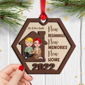 Couple New Home New Memories New Beginning, Personalized Ornament Christmas Gift - Ornament - GoDuckee