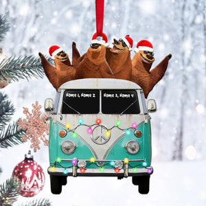 Camping Bears With Camper - Personalized Christmas Ornament - Christmas Gift For Family, Camping Friends - Ornament - GoDuckee