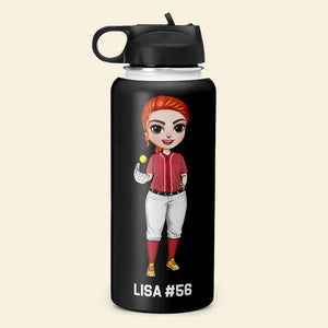 Personalized Softball Girl Water Bottle - Softball Girls Rule - Water Bottles - GoDuckee