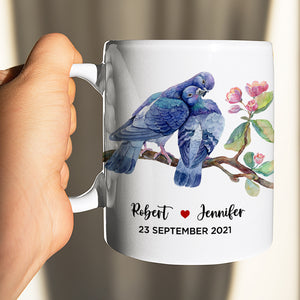 Dove Couple Personalized White Mug, Gift For Lover - Coffee Mug - GoDuckee