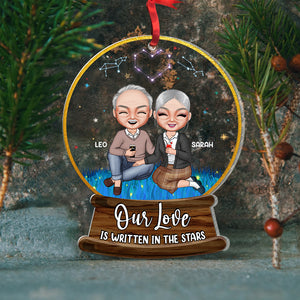 Our Love Is Written In The Stars Personalized Acrylic Ornament, Gift For Couple - Ornament - GoDuckee