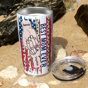 I Am A Lucky Mom Of A Freaking Awesome Daughter/Son, Personalized Tumbler, Mother And Kid Fist Bump Tumbler, Mother's Day, Birthday Gift For Mom - Tumbler Cup - GoDuckee