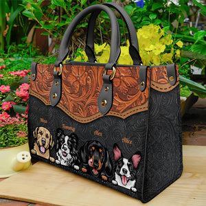 Personalized Dog Leather Bag, Gift For Dog Lovers - Leather Bag - GoDuckee