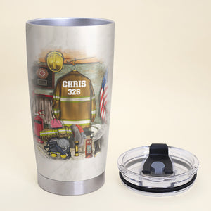 Personalized Firefighter Tumbler - Firefighter's Prayer - Uniform Room - Tumbler Cup - GoDuckee