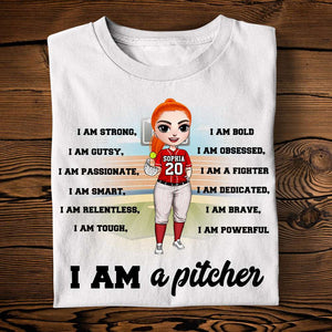 I Am - Personalized Shirts - Gift For Softball Player - Female Softball Front View - Shirts - GoDuckee