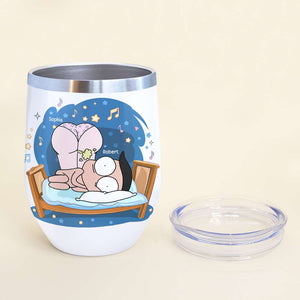 I Love You Even Though You Fart In Bed, Gift For Couple, Personalized Wine Tumbler - Wine Tumbler - GoDuckee