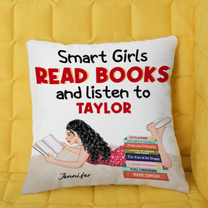 Smart Girl Read Books, Reading Girl Pillow - Pillow - GoDuckee