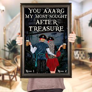 Personalized Pirate Couple Poster - You Aaarg My Most Sought After Treasure - Beer Lover - Poster & Canvas - GoDuckee