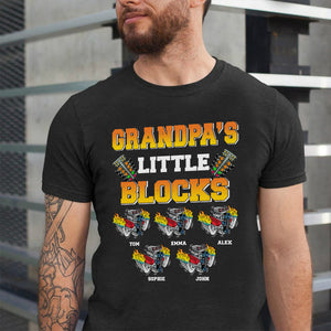 Grandpa's Little Blocks Personalized Drag Racing Shirts, Gift For Dad,Grandpa - Shirts - GoDuckee