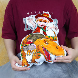 Dinosaur Boy, Custom Face Pillow, Love Family - Pillow - GoDuckee