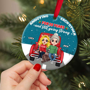 Annoying Each Other And Still Going Strong, Personalized Couple Ornament, Christmas Tree Decor - Ornament - GoDuckee
