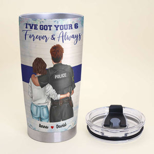 Personalized Police Couple Tumbler Cup - To The Best Police Wife, I Got Your 6 - Tumbler Cup - GoDuckee