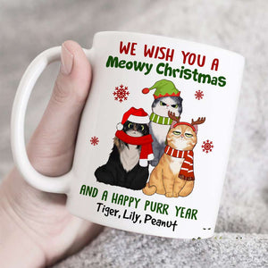 We Wish You a Meowy Christmas And A Happy Purr Year, Personalized Cat Christmas Mug, Christmas Gift - Coffee Mug - GoDuckee