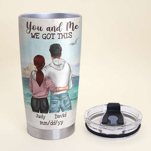 Personalized Hoodie Couple Tumbler Cup - The Day I Met You, You & Me We Got This - Tumbler Cup - GoDuckee
