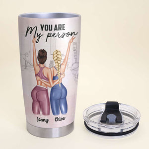 Personalized Gym Besties Tumbler - You Are My Person - Workout Buddies - Tumbler Cup - GoDuckee