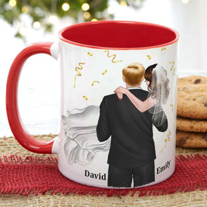 Personalized Newly Wedding Couple Coffee Mug, He Stole My Heart, Personalized Coffee Mug, Wedding Gift, Birthday Gift For Husband - Coffee Mug - GoDuckee