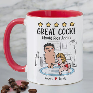 Great Cock! Would Ride Again Personalized Coffee Mug, Gift For Couple - Coffee Mug - GoDuckee