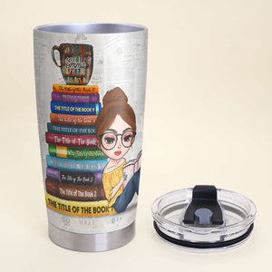 Personalized Reading Girl Tumbler Cup - If The Book Is Open I Am Busy - Tumbler Cup - GoDuckee