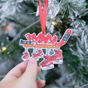 Hockey Family Personalized Custom Shape Ornament, Christmas Gift - Ornament - GoDuckee