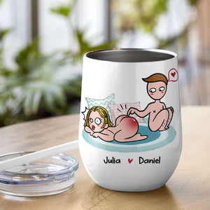 I Only Tolerate You Because Of Your Huge Butt Personalized Mug, Funny Gift For Couple - Coffee Mug - GoDuckee