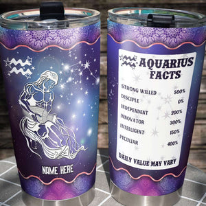 Horoscope Zodiac Aquarius - Personalized Tumbler Cup - Aquarius Gifts - Tumbler Cup - GoDuckee