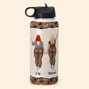 Personalized Girl Besties Water Bottle - I'd Take A Bullet For You - Pinky Promise Friends - Water Bottles - GoDuckee