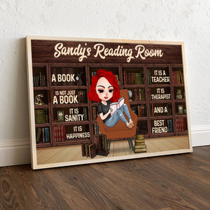 Personalized Reading Girl Poster - A Book Is Not A Book It Is Sanity It Is Happiness - Poster & Canvas - GoDuckee