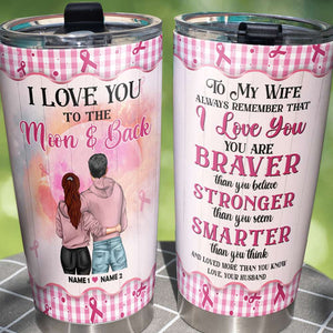Personalized Couple Tumbler - You and Me Fight Against Breast Cancer - Tumbler Cup - GoDuckee