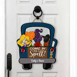 Come In For A Spell, Personalized Witch Wood Sign, Halloween Gift - Wood Sign - GoDuckee