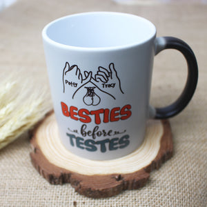 Besties Before Testes, Personalized Magic Mug, Funny Gift For Besties - Magic Mug - GoDuckee
