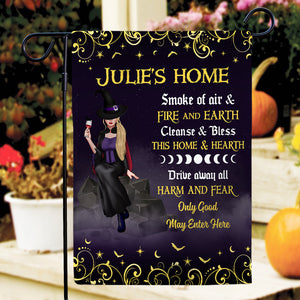 Drive Away All Harm & Fear, Only Good May Enter Here, Personalized Witch Garden Flag, Halloween Gift - Flag - GoDuckee