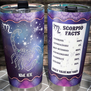 Horoscope Zodiac Scorpio Facts - Personalized Tumbler Cup - Scorpio Gifts - Scorpio Horoscope - Tumbler Cup - GoDuckee