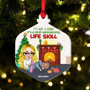It's Not A Hobby It's A Post- Apocalyptic Life Skill, Knitting Crochet Personalized Shape Ornament - Ornament - GoDuckee