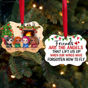 Friends Are The Angels - Personalized Christmas Ornament - Gift For Soul Sister, Best Friend, Doll Girls - Ornament - GoDuckee