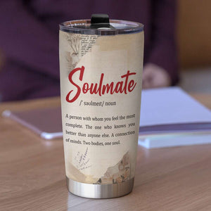 Couple Soulmate Noun, Couple Married Kissing Personalized Tumbler - Tumbler Cup - GoDuckee