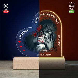 I'm Yours No Returns Or Refunds Personalized 3D Led Light Wooden Base, Couple Gift - Led Night Light - GoDuckee
