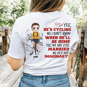 Yes, He's Cycling - Personalized Shirts - Cycling Front View - Shirts - GoDuckee