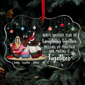 Friend Another Year Together, Personalized Medallion Acrylic Ornament - Ornament - GoDuckee