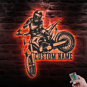 Personalized Motocross Art Lights - Gift for Motocross Enthusiasts - - GoDuckee
