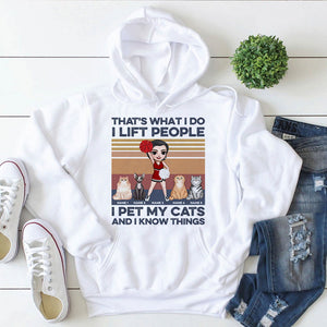 Cheerleading That Is What I Do I Lift People I Pet My Cats And I Know Things Personalized Shirts - Shirts - GoDuckee