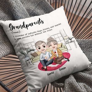 Grandparents Noun, Old Couple Drinking Pillow - Pillow - GoDuckee