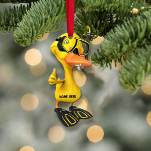 Snorkeling Yellow Duck - Personalized Christmas Ornament - Gifts for Snorkelers - Ornament - GoDuckee