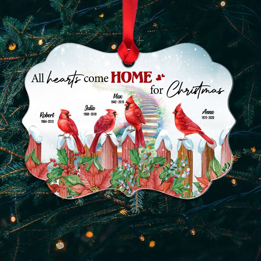 All hearts come home for Christmas Personalized Medallion Acrylic Ornament - Ornament - GoDuckee