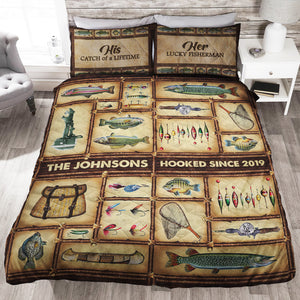 Fishing Catch Of A Lifetime - Personalized Quilt Bed Set - Quilts & Comforters - GoDuckee