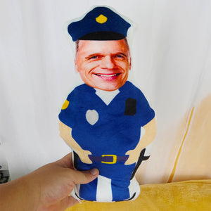 Custom Face Pillow, Love Family, Police Officer - Pillow - GoDuckee