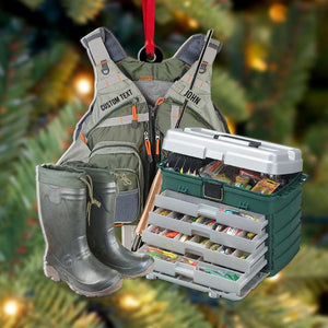 Fishing Gear Personalized Acrylic Ornament, Christmas Decor For Fishing Lovers - Ornament - GoDuckee