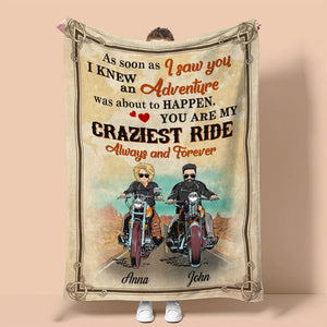 Personalized Biker Couple Blanket - You Are My Craziest Ride - Marriage Chapter - Blanket - GoDuckee