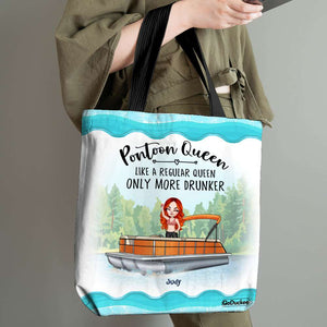 Pontoon Queen - Personalized Tote Bag - Gift For Girls - On Pontoon - Tote Bag - GoDuckee